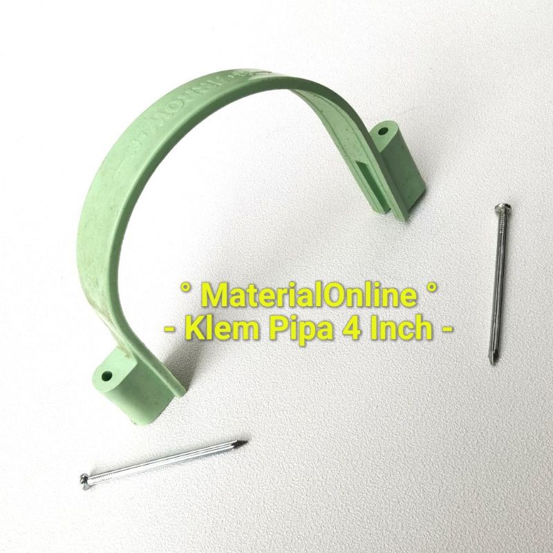 Klem Pipa Air Pvc Peralon Pralon Rucika Arrow 4 Inch Inc Tembok Kayu 4Inch 4" Komplit Paku Beton