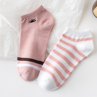 PA Kaos Kaki Wanita Pendek Motif Kartun Kucing Lucu Pink Cat Ankle Socks Unisex SS242