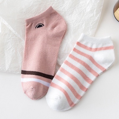 PA Kaos Kaki Wanita Pendek Motif Kartun Kucing Lucu Pink Cat Ankle Socks Unisex SS242