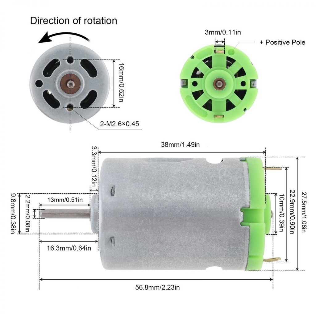 R380 6-24V DC Motor 24000RPM Kecepatan Tinggi Micro Motor Metal Stainless Steel Motor Untuk DIY Mainan Pengering Rambut Mini Fan Alat Kecil