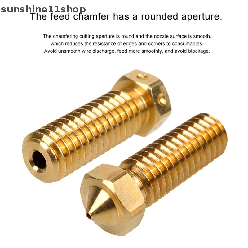 Sho 0.4 /0.6 /0.8 /1.0 /1.2mm Volcano Nozzle Brass Nozel Print Head Untuk Ender Printer N