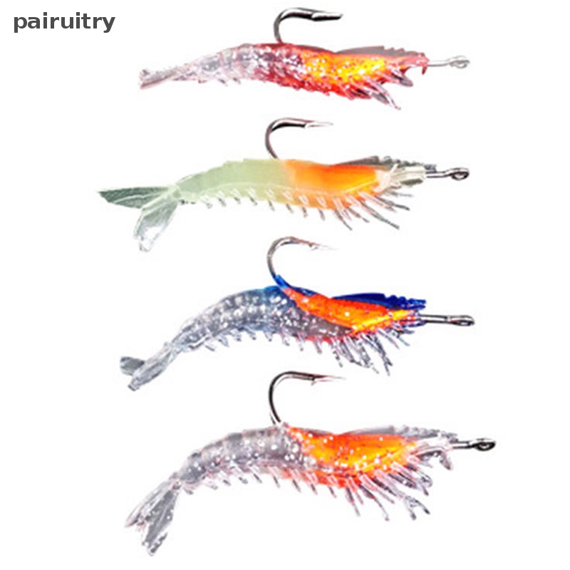 Prt 3g-60mm 4warna Luminous Udang Cumi Malam Memancing Jigs Lure Bass Umpan Lembut PRT