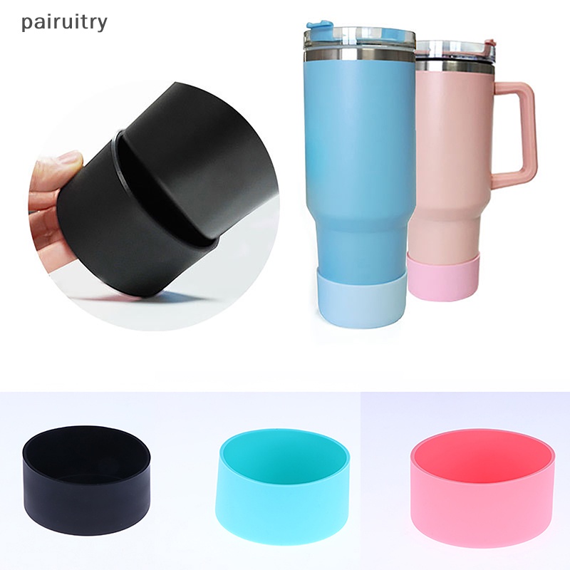 Prt 1PCS Bantalan Lengan Pelindung Cangkir Silikon 75MM Anti Slip Bawah Ring Coaster PRT