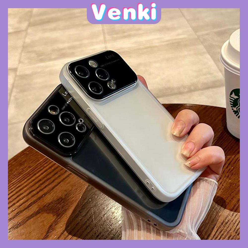 VENKI - Casing iPhone Tampilan Besar Soft Case TPU Akrilik Perlindungan Kamera Casing Bening Bisnis Mewah Hitam Merah Muda Putih Kompatibel dengan iPhone 14 Pro Max 13 Pro Max 12 Pro Max 11 Pro