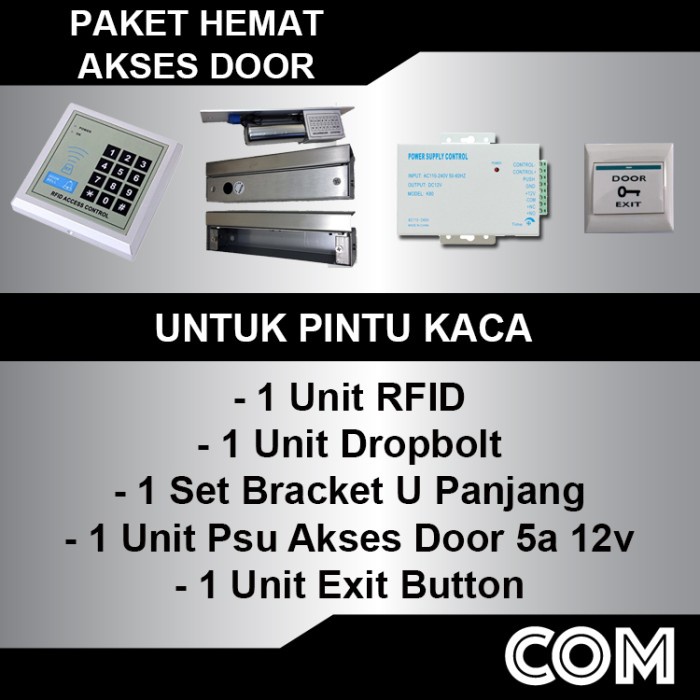 

PAKET HEMAT PAKET AKSES DOOR RFID DROPBOLT PAKET AKSES KONTROL