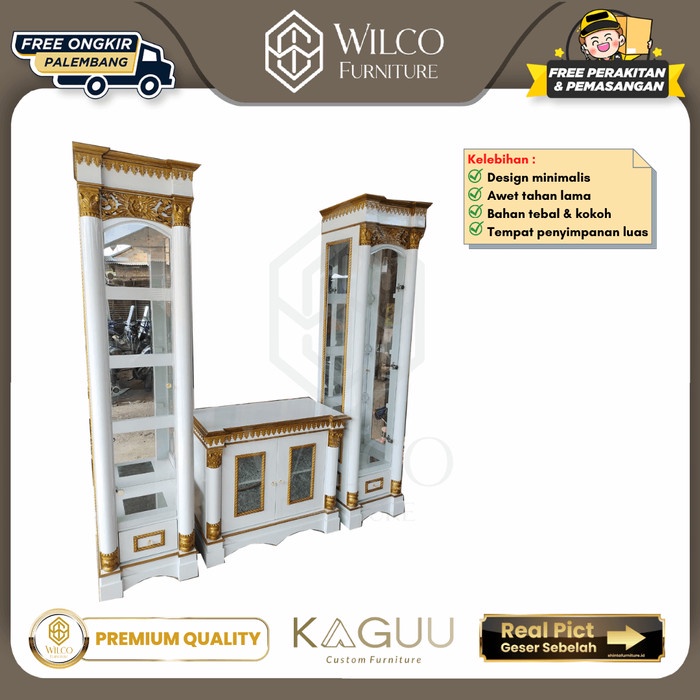 Lemari Hias Tv Jati Ukir Jepara / Bufet Tv JATIRA DUCO Pajangan Custom PLG