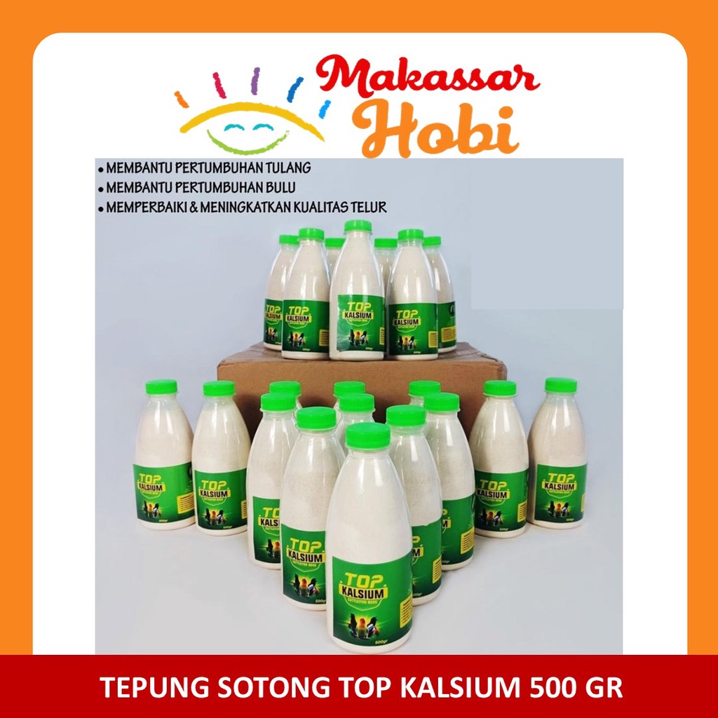 Tepung Sotong Top Kalsium 500gr Pakan Makanan Burung Gecko Reptil Kura