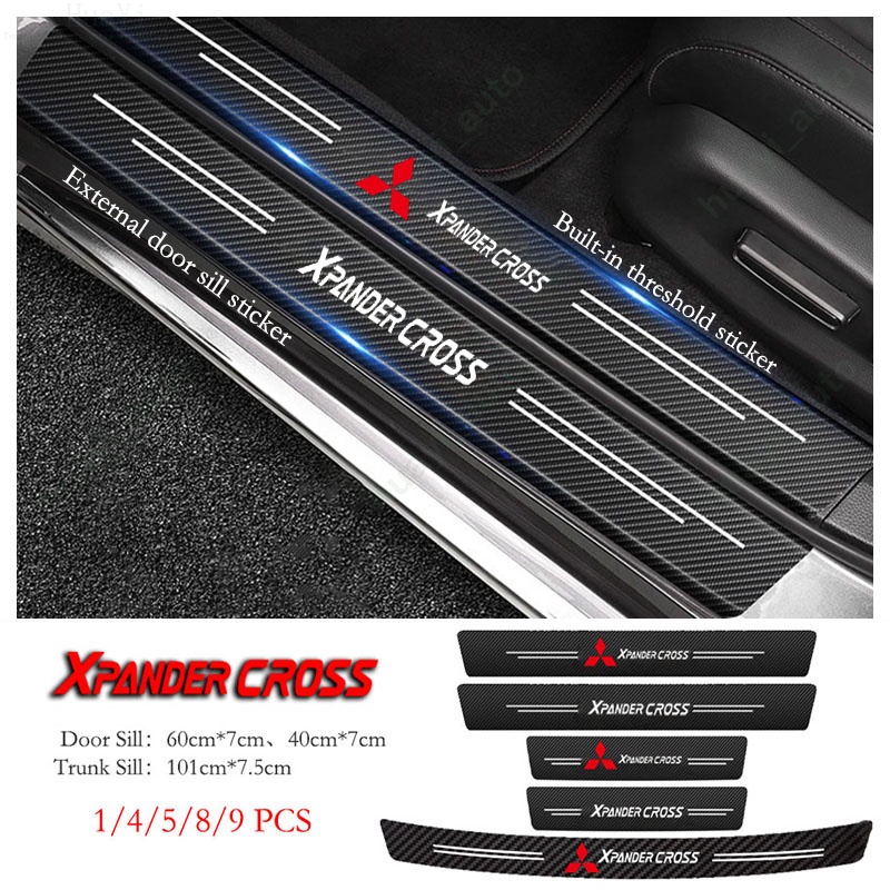 Mitsubishi Xpander Cross Stiker Kusen Pintu Mobil Anti Gores Serat Karbon Kulit Sticker Trunk Protector Stiker Aksesoris