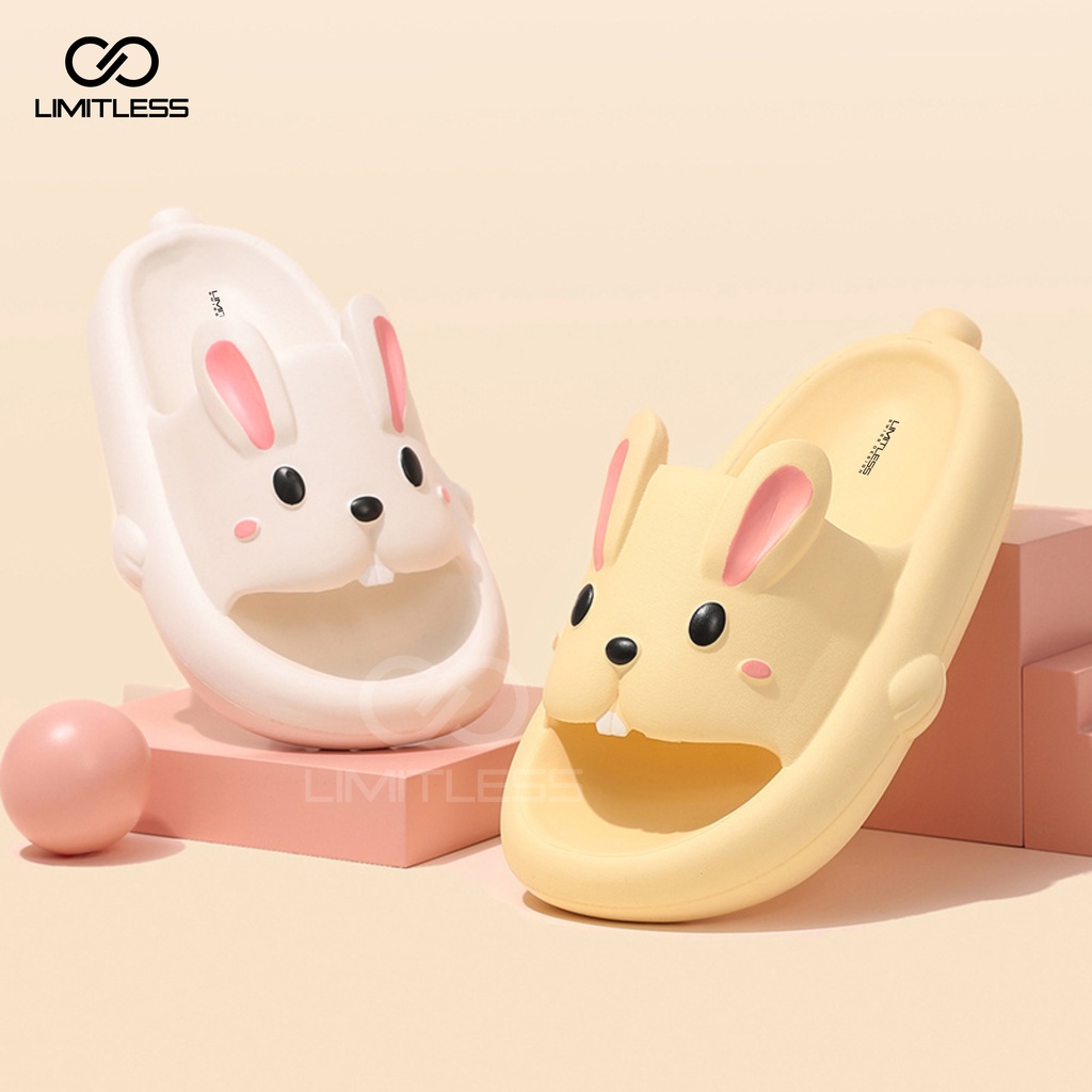 Sendal Bunny Kelinci Wanita Slip On Dewasa Nyaman Anti Slip Korean Style Sandal Kelinci Cewek Slop Karakter Lucu Kekinian Terbaru 2023