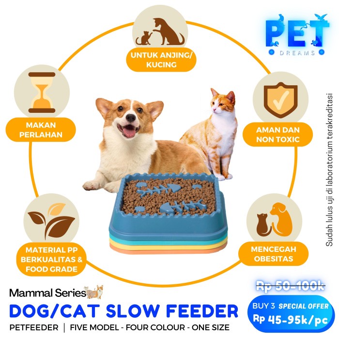 TEMPAT MAKAN ANJING KUCING - PET BOWL SLOW FEEDING FEEDER DOG CAT