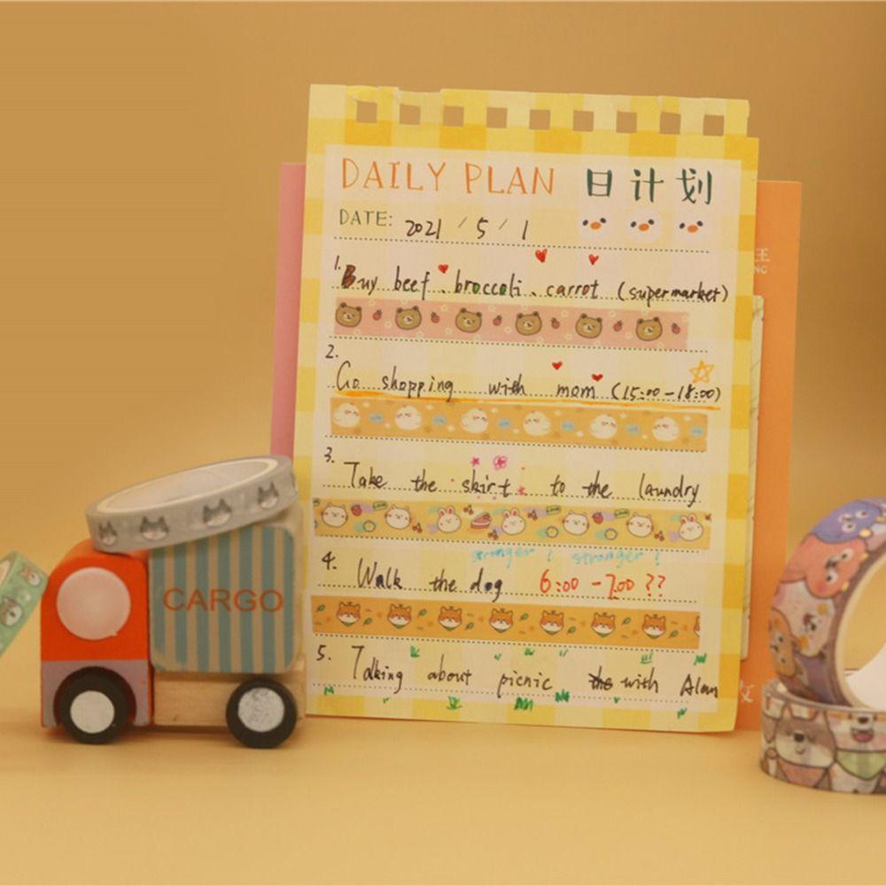 [Elegan] Tape Perekat Hewan Lucu Aesthetic Kreatif Scrapbooking Diary Album Tangan Akun Jurnal Diary Handmade Collage Tape