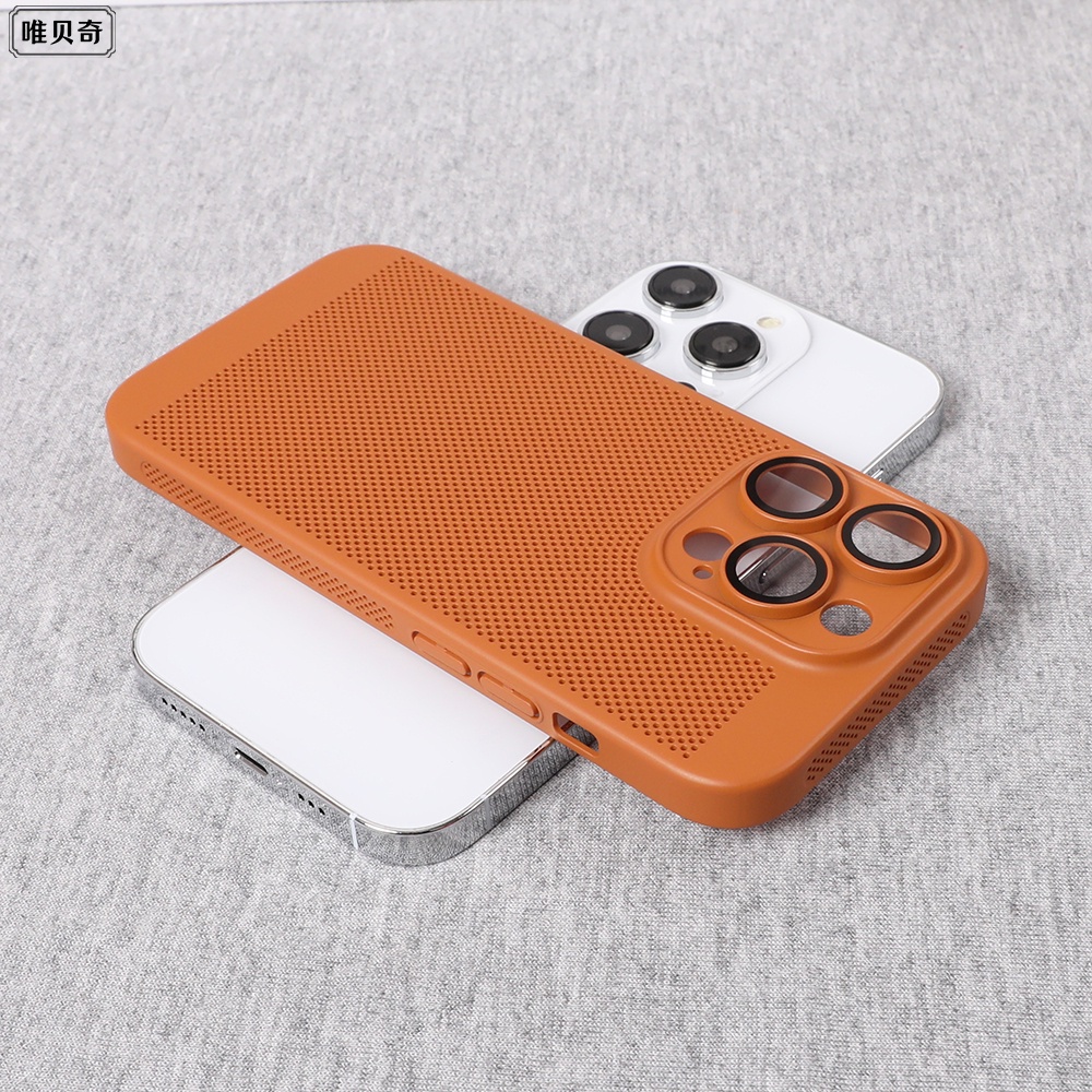 New light and thin mesh breathable iPhone case, suitable for iPhone 11 12 13 14 Pro Max 7 8 XR X XS Max), with camera protection color frosted iPhone 14Plus casing