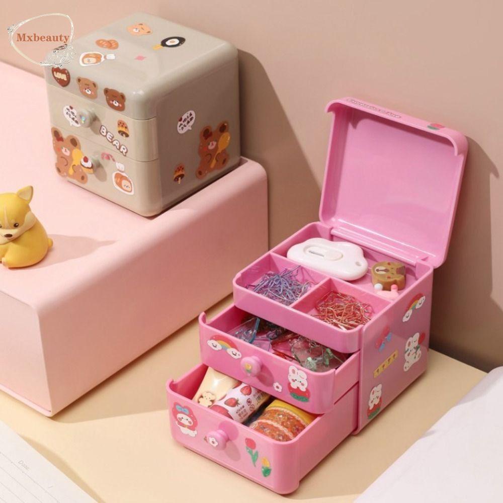 Mxbeauty Desktop Storage Drawer Lucu Tahan Debu Earphone Perhiasan Rumah Kantor Serba Serbi Laci Kotak Penyimpanan