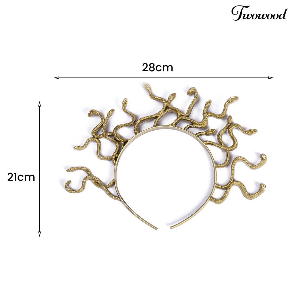 Twowood Lucu Hidup Elastis Pesta Bando Mesir Ratu Cosplay Melengkung Bentuk Ular Rambut Hoop Festival Alat Peraga