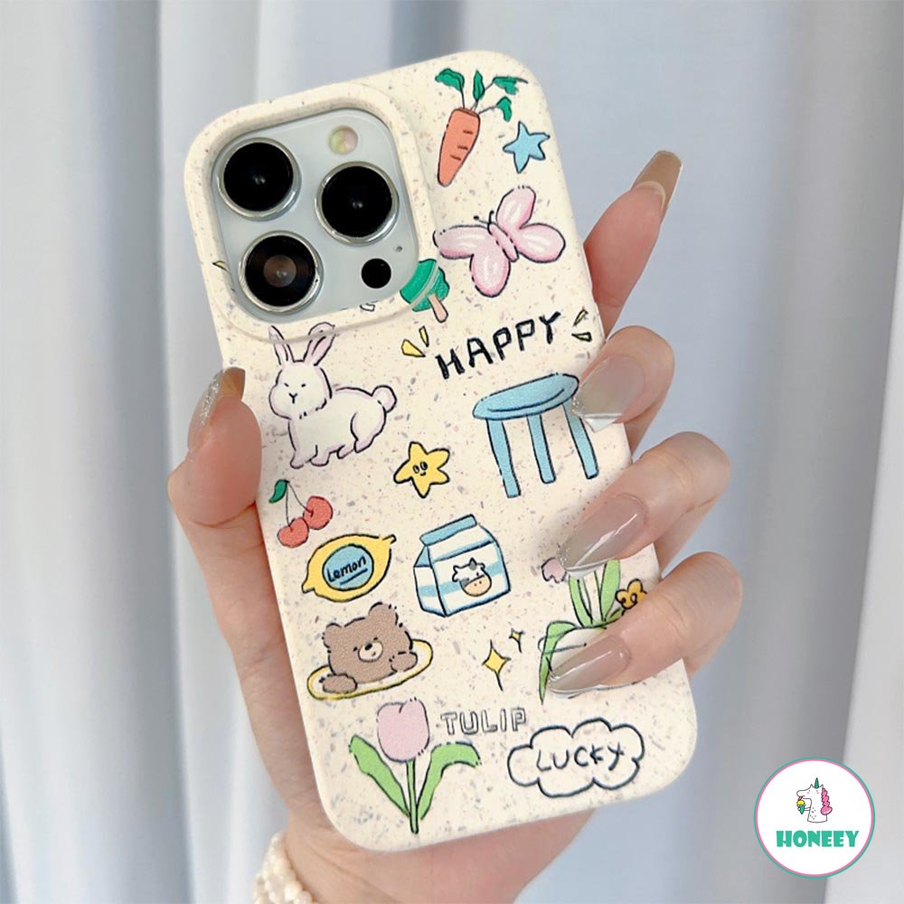 Colorful Graffiti Biodegradable Eco Case Untuk iPhone 14 Pro Case iPhone 11 Pro Max12 13 14 Pro Max XS XR Sarung Tahan Guncangan