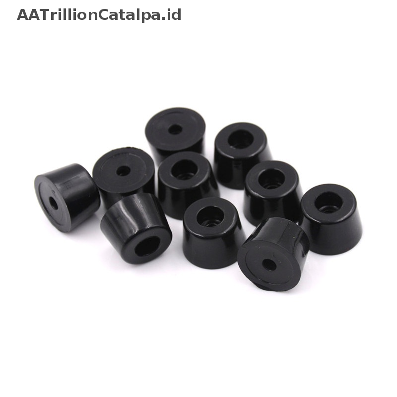 Aatrillioncatalpa 10pcs 21mm x 15mm Hitam Kerucut Recessed Kaki Karet Bumper Pads ID