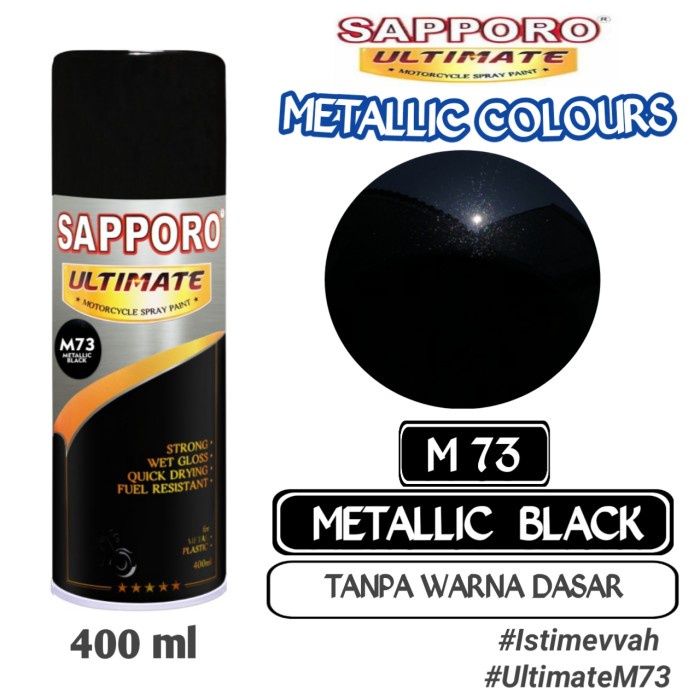 

M73 METALLIC BLACK SAPPORO ULTIMATE 400ml Cat Semprot Pylok Pilok