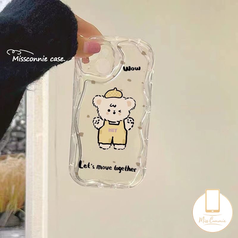 Case Untuk Redmi Note10 8 9 12 11 11s 10 Pro Max Redmi 9A 9C A1 9 10A 10 9T 10C 9C NFC A2 POCO M3 Kartun Beruang Lucu Es Krim Teh Susu Puppy 3D Wavy Curved Edge Glossy Sarung Soft Cover