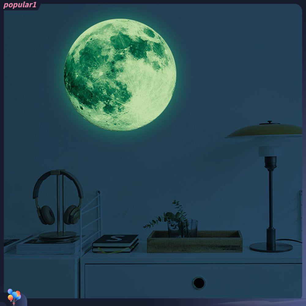 Populer Stiker Dinding Luminous Moon 3d Untuk Kamar Anak Kamar Tidur 20/30cm PVC Dekorasi Rumah