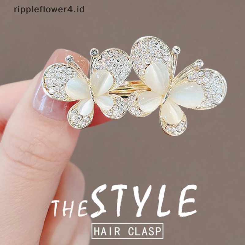 {rippleflower4.id} Berlian Imitasi Bros Untuk Wanita Opal Trendy Elegan Kupu-Kupu Bros Pin Perhiasan Pesta Pernikahan Hadiah~