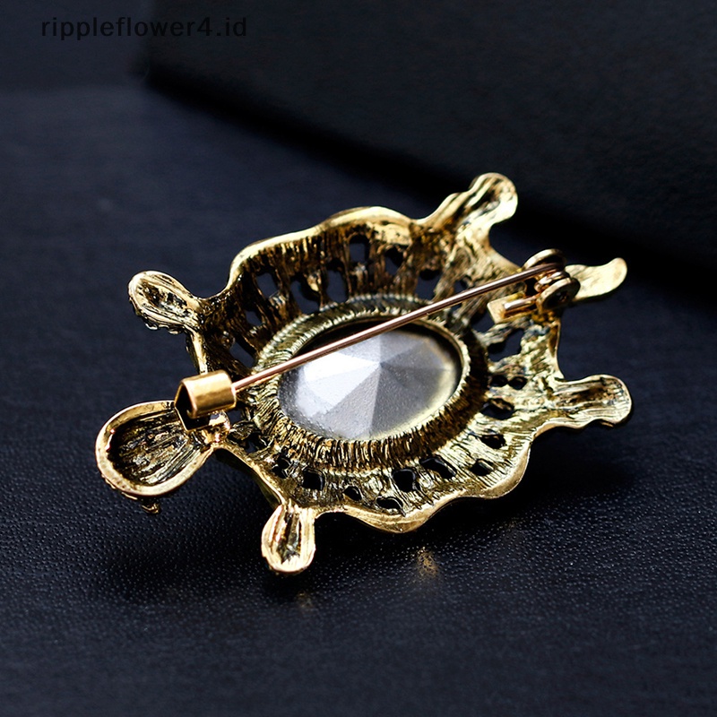 {rippleflower4.id} Berlian Imitasi Penyu Laut Hewan Bros Pin Untuk Wanita Perhiasan Hadiah Hadiah Lady Pin Payudara Elegan Fashion Jewelry~