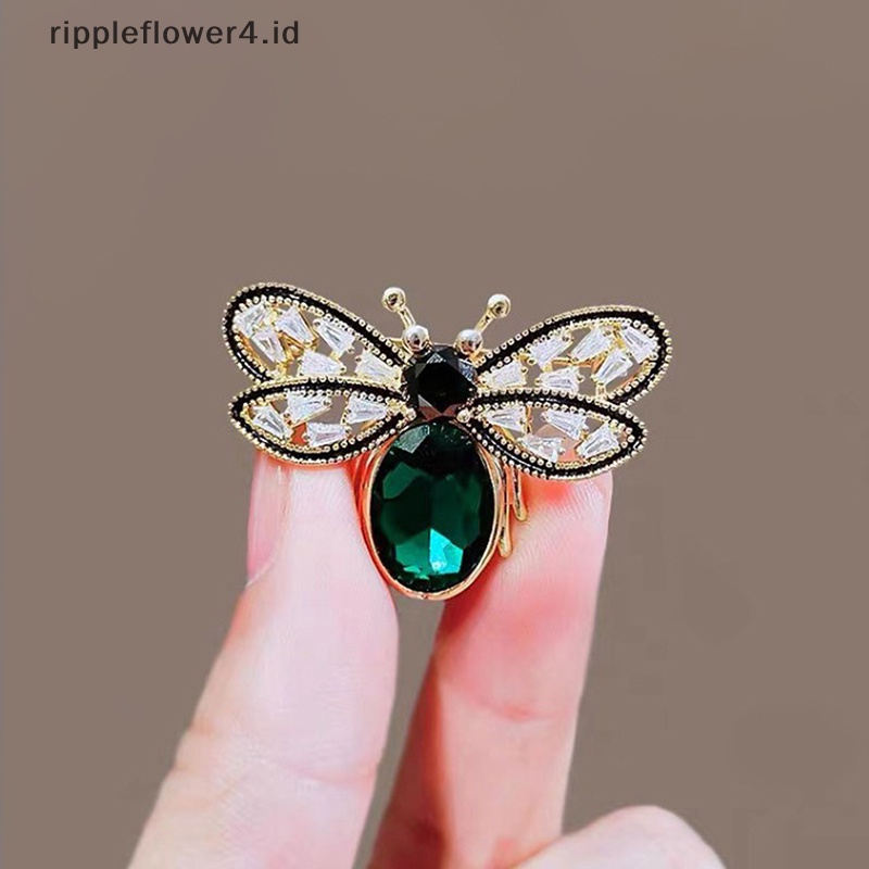 {rippleflower4.id} Bros Lebah Kecil Yang Lucu Pin Kerah Yang Canggih Vintage Jas Korsase Topi Aksesoris Pakaian Pin Syal Sutra Gesper Serangga Perhiasan~