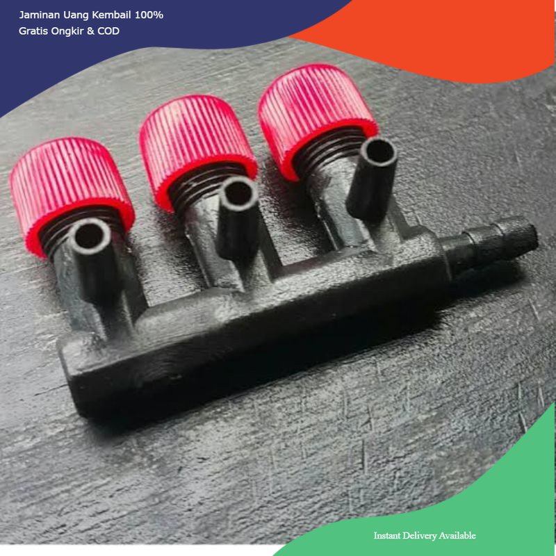 kran aerator 3 lubang, kran selang aerator 3 lubang, kran aerator aquarium 3 lubang, kran aerator, k
