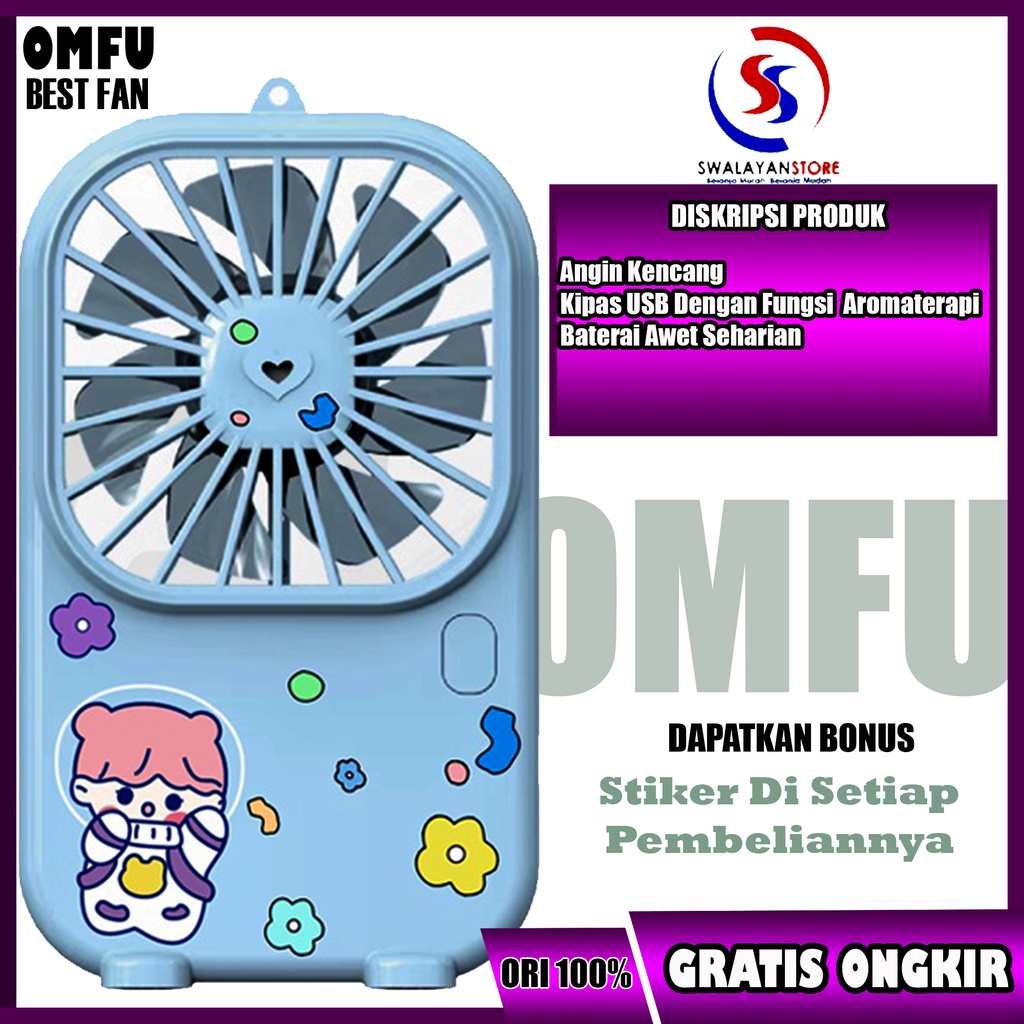 Kipas Aromaterapi OMFU Spray Kipas Angin Murah Omfu Portable Air Diffuser Aromatherapy 2in1