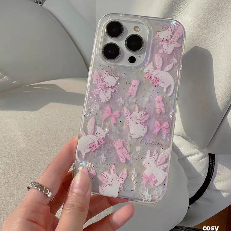 Ins Gaya Cocok Untuk iPhone 14 Pro Max Casing Ponsel iPhone Double-layer Pola Dicetak Kompatibel Dengan Iphone13 13pro 13prm iPhone 11 11pro 14plus 12Pro Max Casing Ponsel TPU Tahan Guncangan