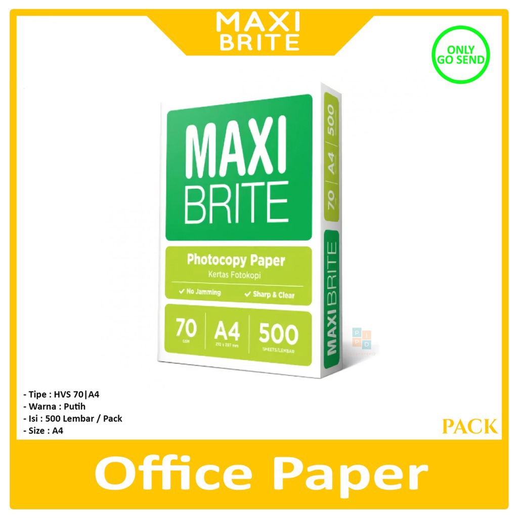

MAXI BRITE - Hvs Kertas Fotokopi A4 70gsm - Rim
