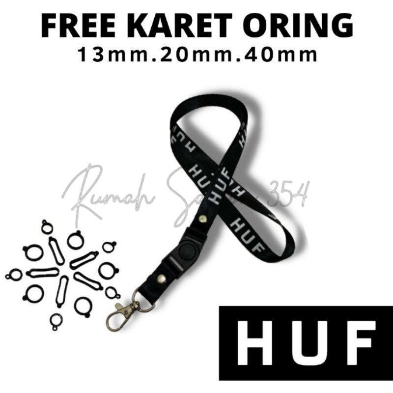 

lanyard HUF lanyard DISTRO gantungan kunci name tag id card kartu nama / tali lanyard gantungan leher HUF