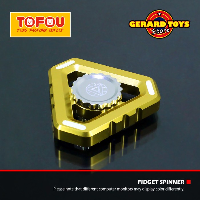 Mainan Fidget Spinner Besi Triangle Iron Man Gold Silver