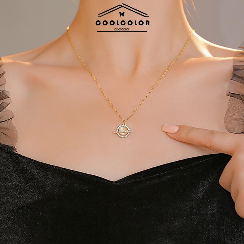 COD❤️Kalung Zirkon Berkilau Geometris Kalung Wanita Tulang Selangka Aksesori Pribadi- cl