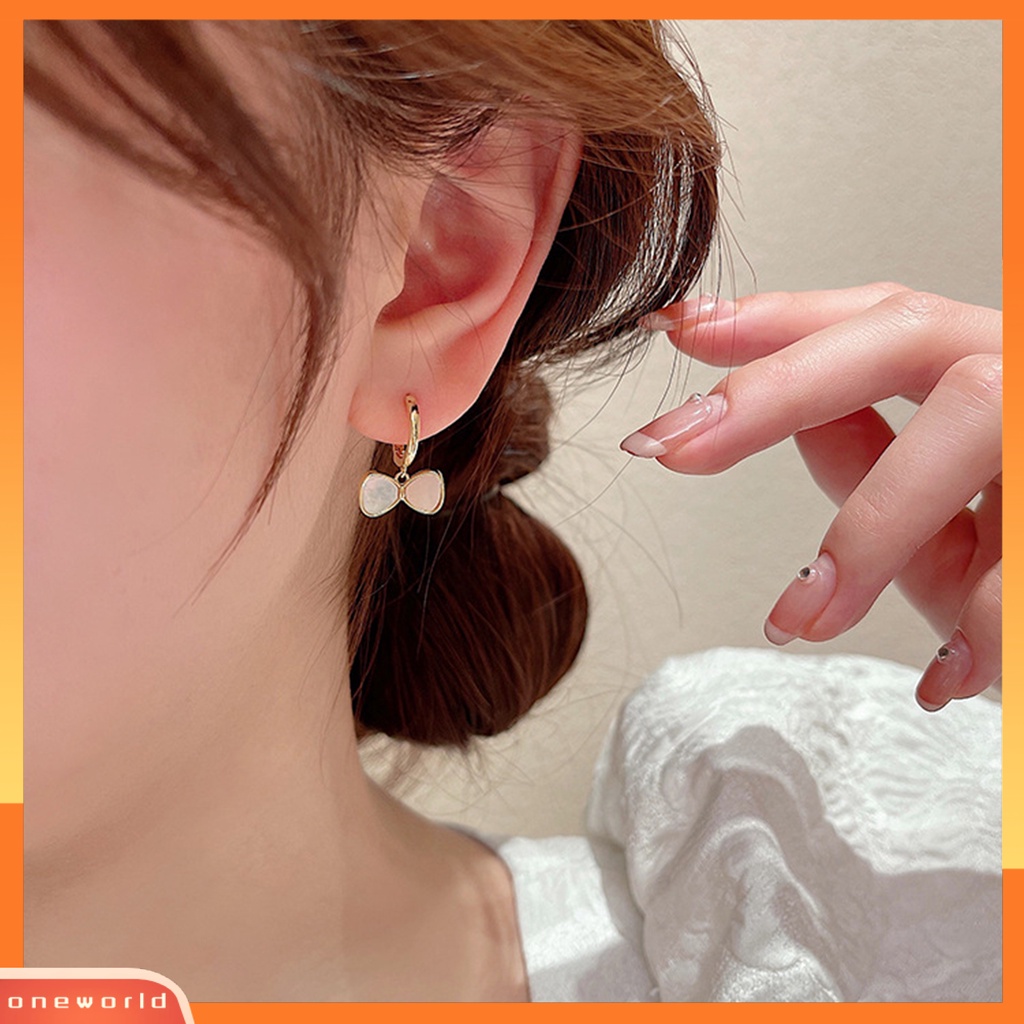 [WOD] 1pasang Anting Wanita Busur Telinga Gesper Perhiasan Gaya Perancis Anting Menjuntai Untuk Pesta Perjamuan Pernikahan