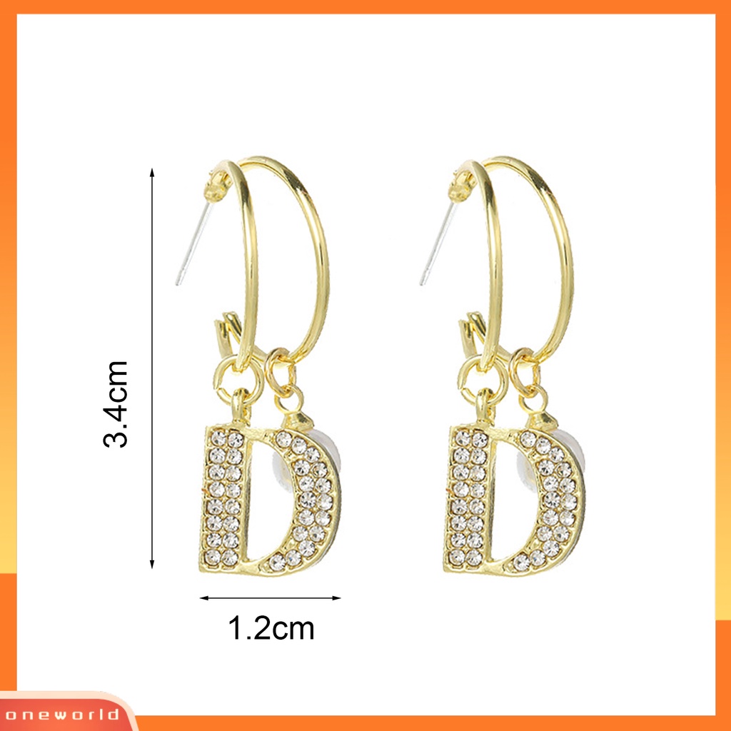 [WOD] Wanita Fashion Emas Huruf D Telinga Giwang Menjuntai Anting Club Pesta Perhiasan Hadiah