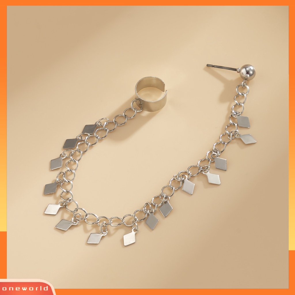 [WOD] 1pc Wanita Klip Anting Vintage Mutiara Imitasi Bulan Bintang Liontin Rumbai Hias Telinga Manset Perhiasan Perempuan