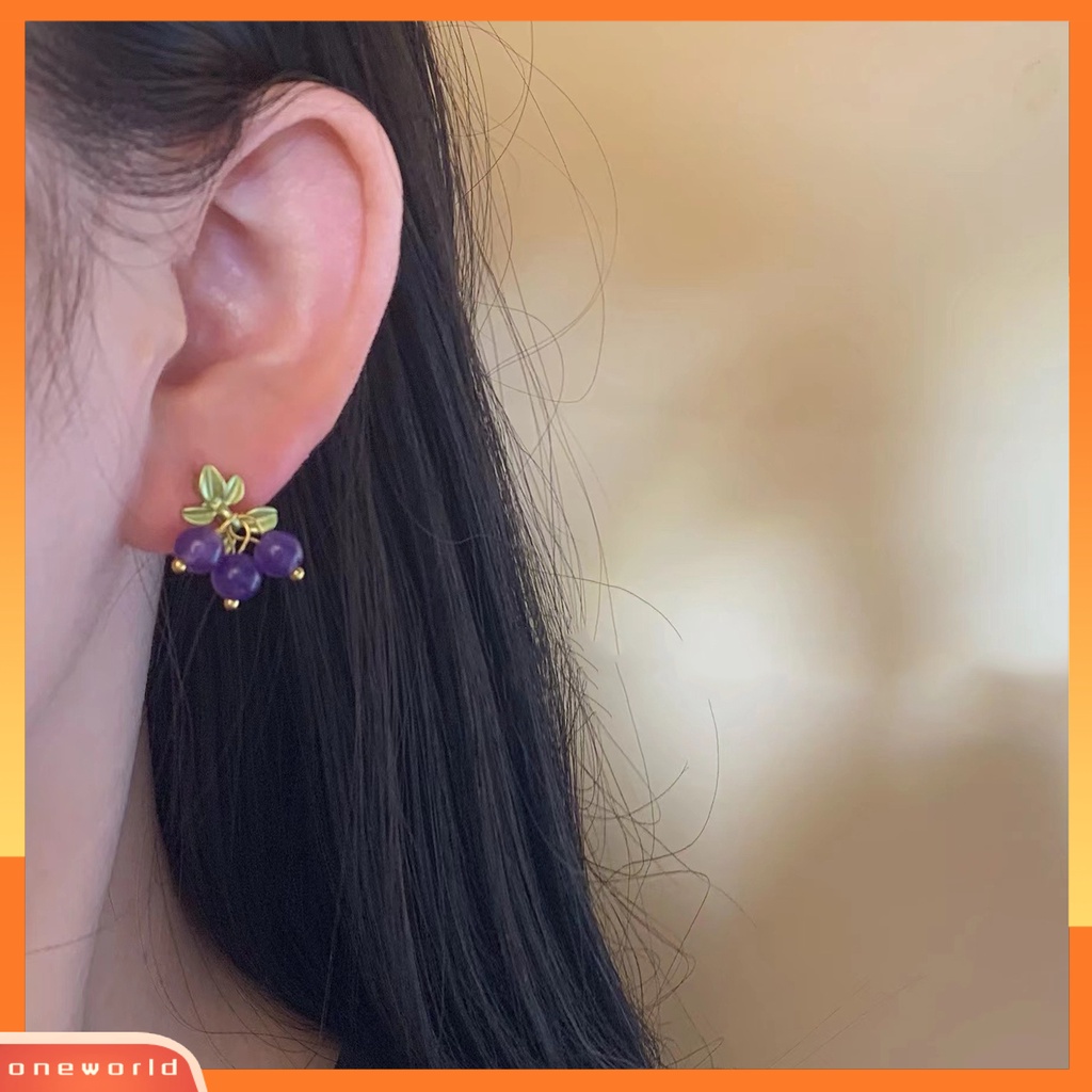 [WOD] 1pasang Drop Earrings Tulip Busur Perhiasan Mutiara Imitasi Anting Bunga Untuk Perjamuan