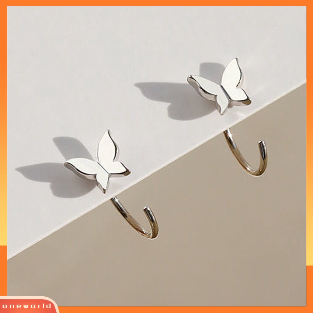 [WOD] 1pasang Anting Stud Butterfly Perhiasan Indah Kilau Cerah Anting Bunga Untuk Perjamuan