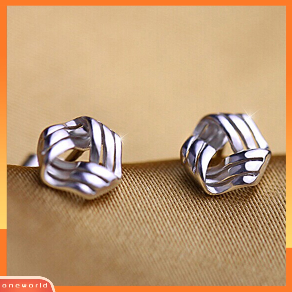 [WOD] Ear Studs Triangle Streamlined Anggun Silver Wanita Anting Geometris Untuk Perjamuan