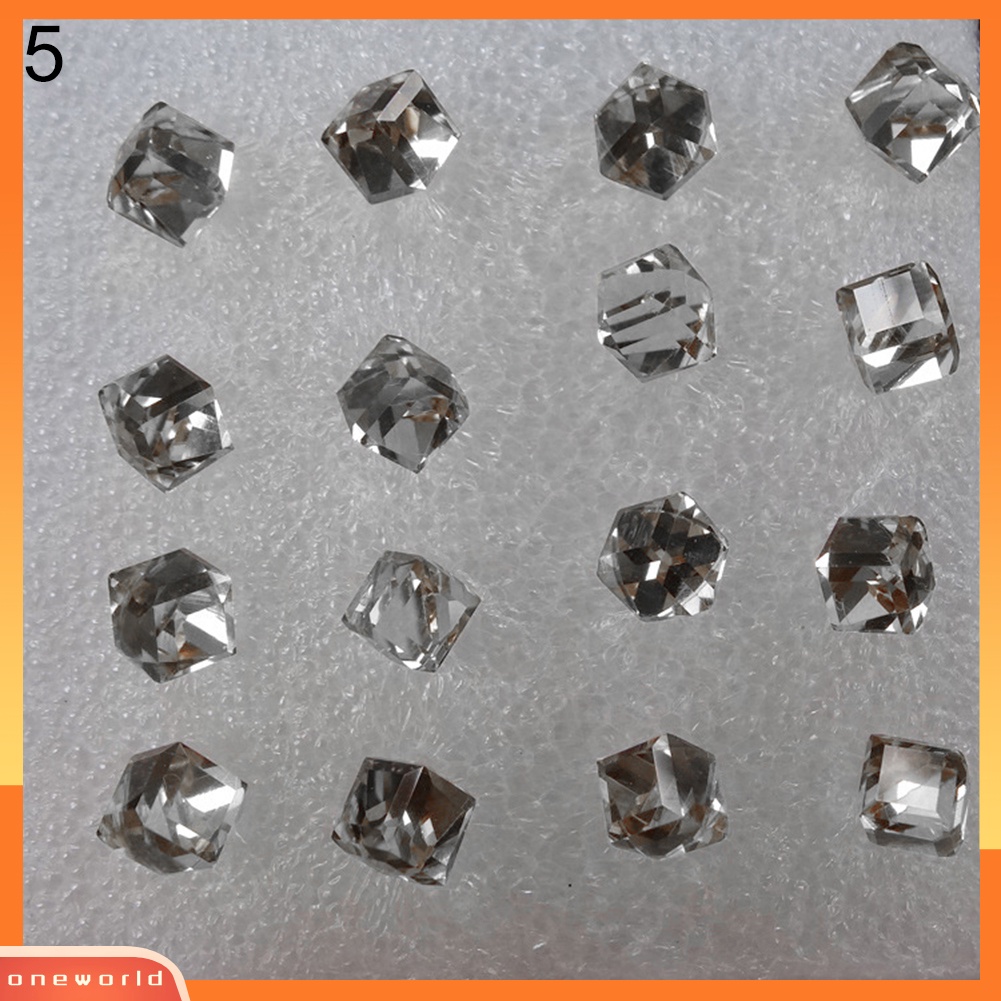 [WOD] 8pasang Fashion Wanita Bling Geometric Glass Cube Anti Alergi Stud Earrings