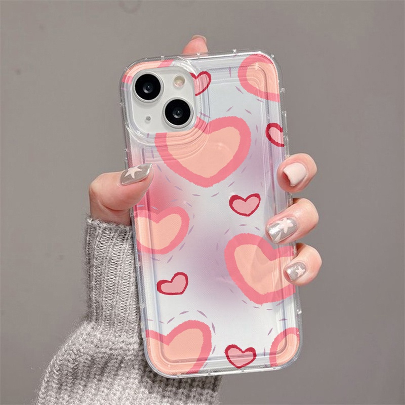 Case Hati Pink Untuk Vivo Y11 Y12 Y15 Y17 Y12S Y12A Y20 Y20S Y21 Y21A Y21G Y21S Y33 Y33S Y33T Y3S Y90 Y91 Y91C Y91i Y95 Y70 Y1S V21 V255G X8 Lite Airbag Shockproof Cover