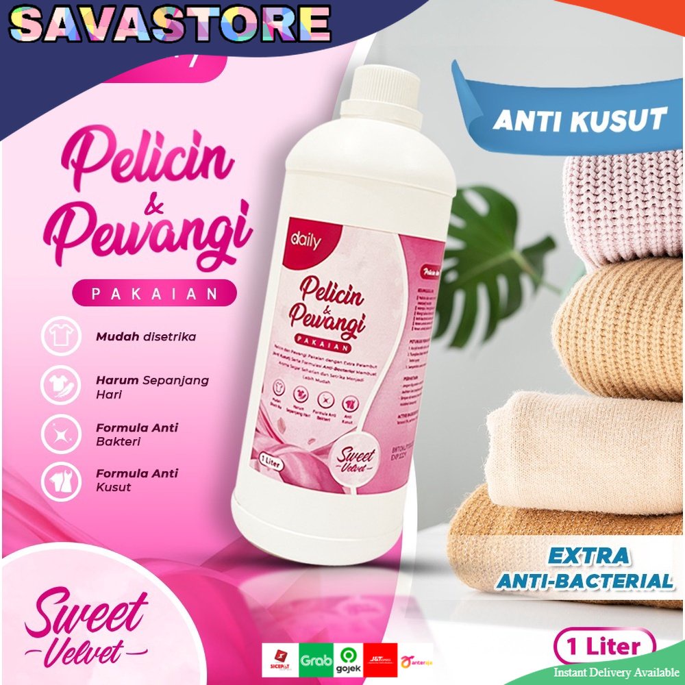 Pelicin &amp; Pewangi Pakaian - Daily Pengharum dan Pelicin Pakaian Laundry 1 Liter