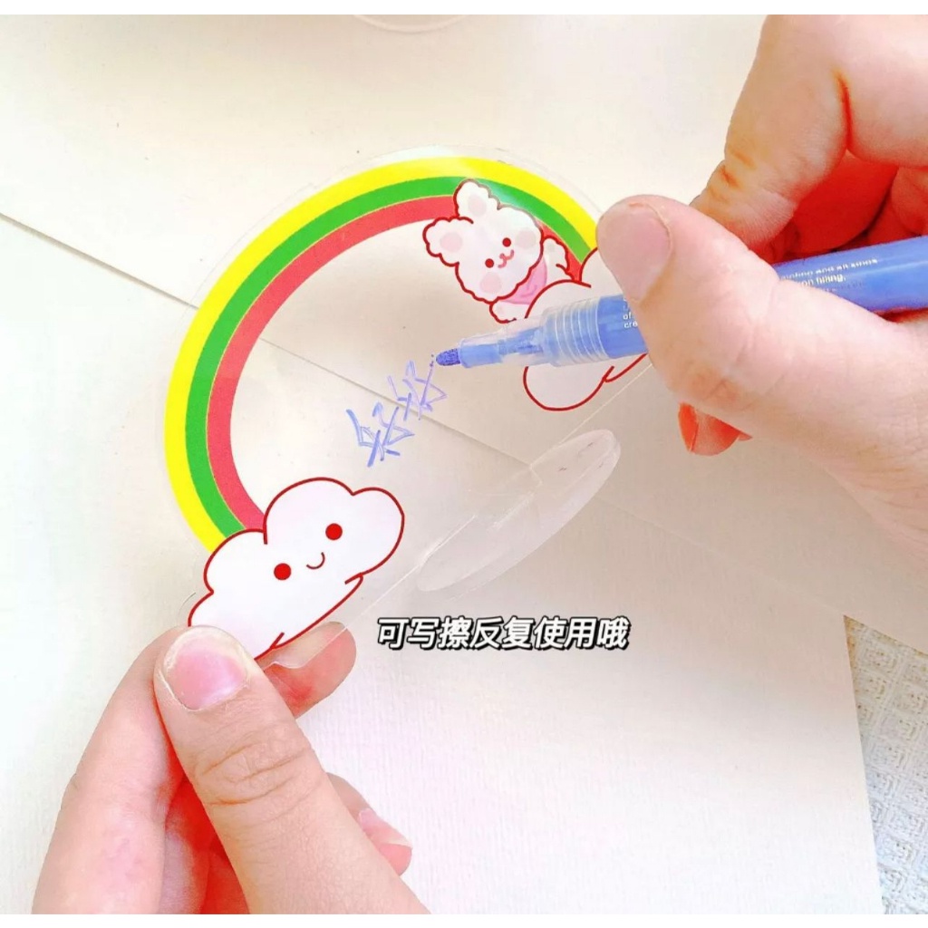 PT ACRYLIC FOLDER CREATIVE TRANSPARAN PAPAN TULIS DESKTOP DECORATION NOTE FOLDER CUTE - BDC