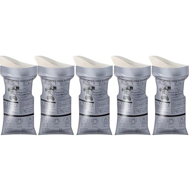 [HeavenDenotation] 1/5pcs Kantong Buang Air Besar Darurat Luar Ruangan 700ml Mudah Ambil Piss Bags Travel Mini HDV