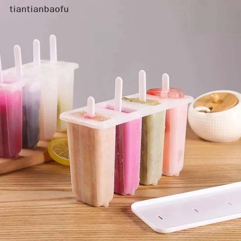 [tiantianbaofu] Cetakan Es Krim Set Popsicle Maker Ice Tray Dengan Tutup Stik DIY Alat Dapur Butik