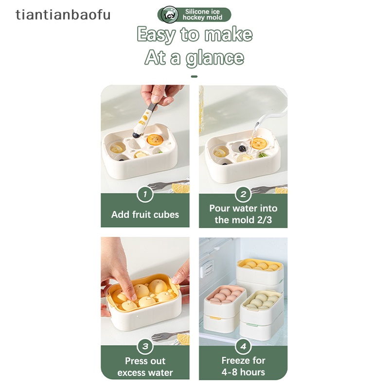 [tiantianbaofu] 6kisi Cetakan Es Bola Silikon Ice Cube Tray Ice Mould Cetakan Es Tembak Kaca Butik