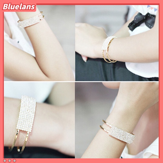 [BLS] Fashion Baru Elegan Wanita Bangle Gelang Gelang Kristal Cuff Bling Lady Hadiah