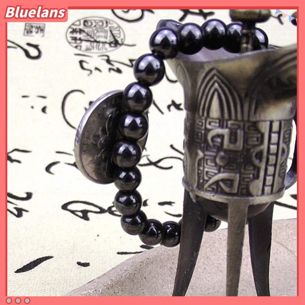 [BLS] Gelang Batu ic Bulat Hitam Fashion Unisex Perawatan Kesehatan Bangle Jewelry