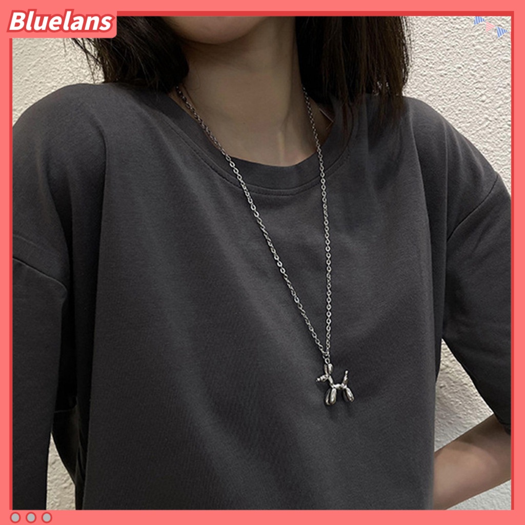 [BLS] Sweater Kalung Hypoallergenic Kasual Minimalis Alloy Halus Hadiah Perhiasan Fashion Pria Wanita Liontin Anjing Rantai Panjang Untuk Pacaran
