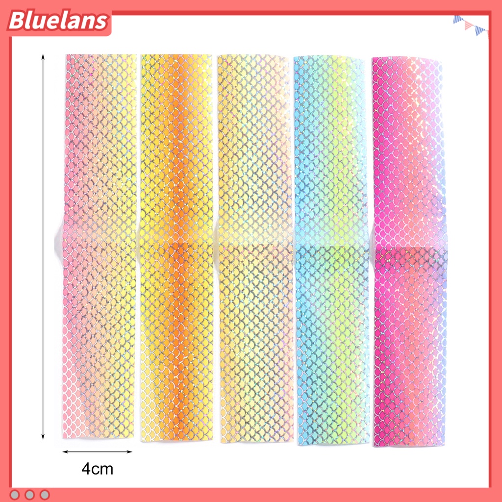 [BLM] 10pcs /Set Nail Mermaid Decals Squama Style DIY Colorful Nail Foil Sisik Ikan Gradien Transfer Untuk Manicure